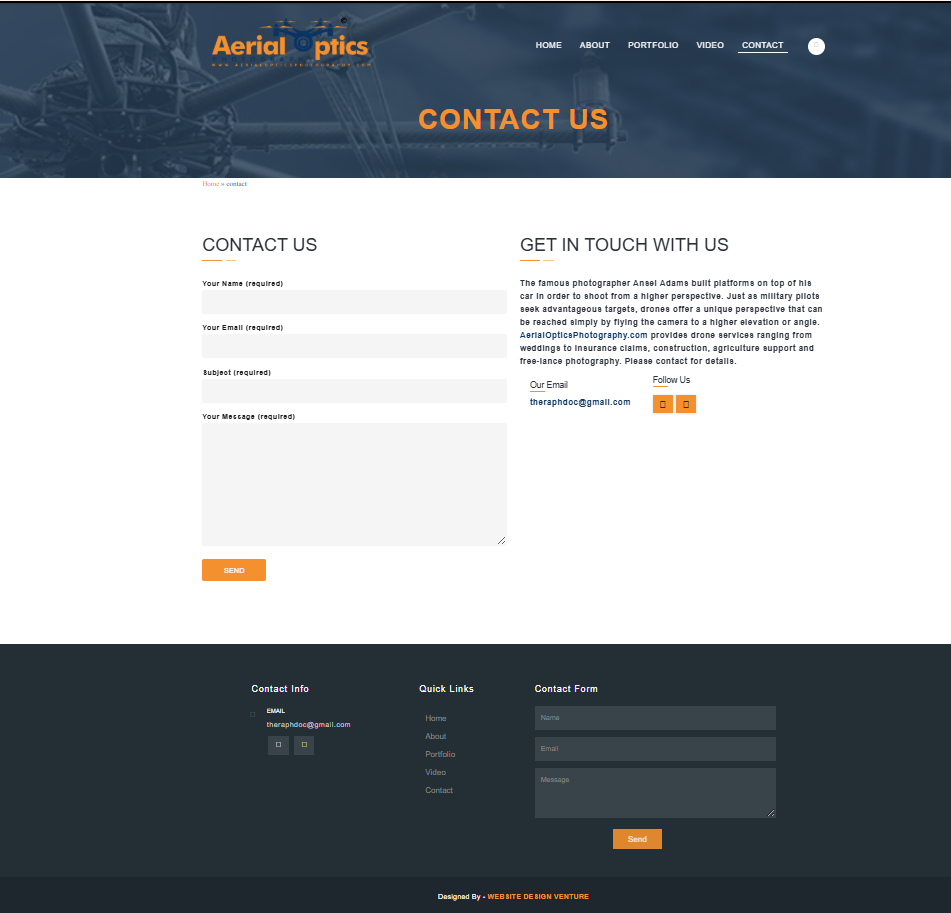 Contact Aerial Optics Photography